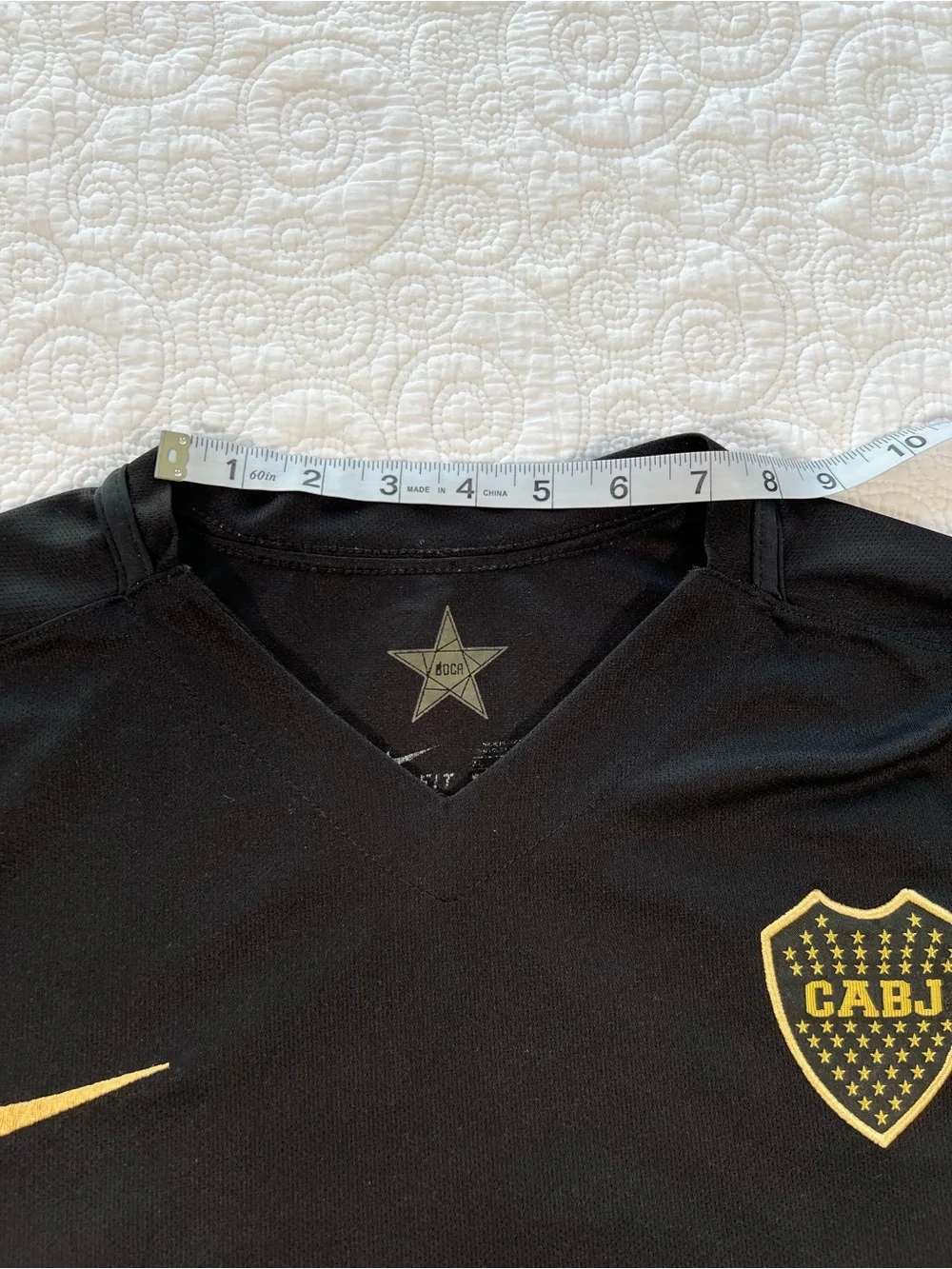 Nike Boca juniors 2016/17 3rd soccer jersey black/gold #1 Carlitos Tevez L